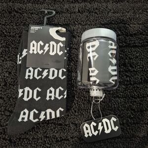 AC/DC Black and White Socks with Jar Set